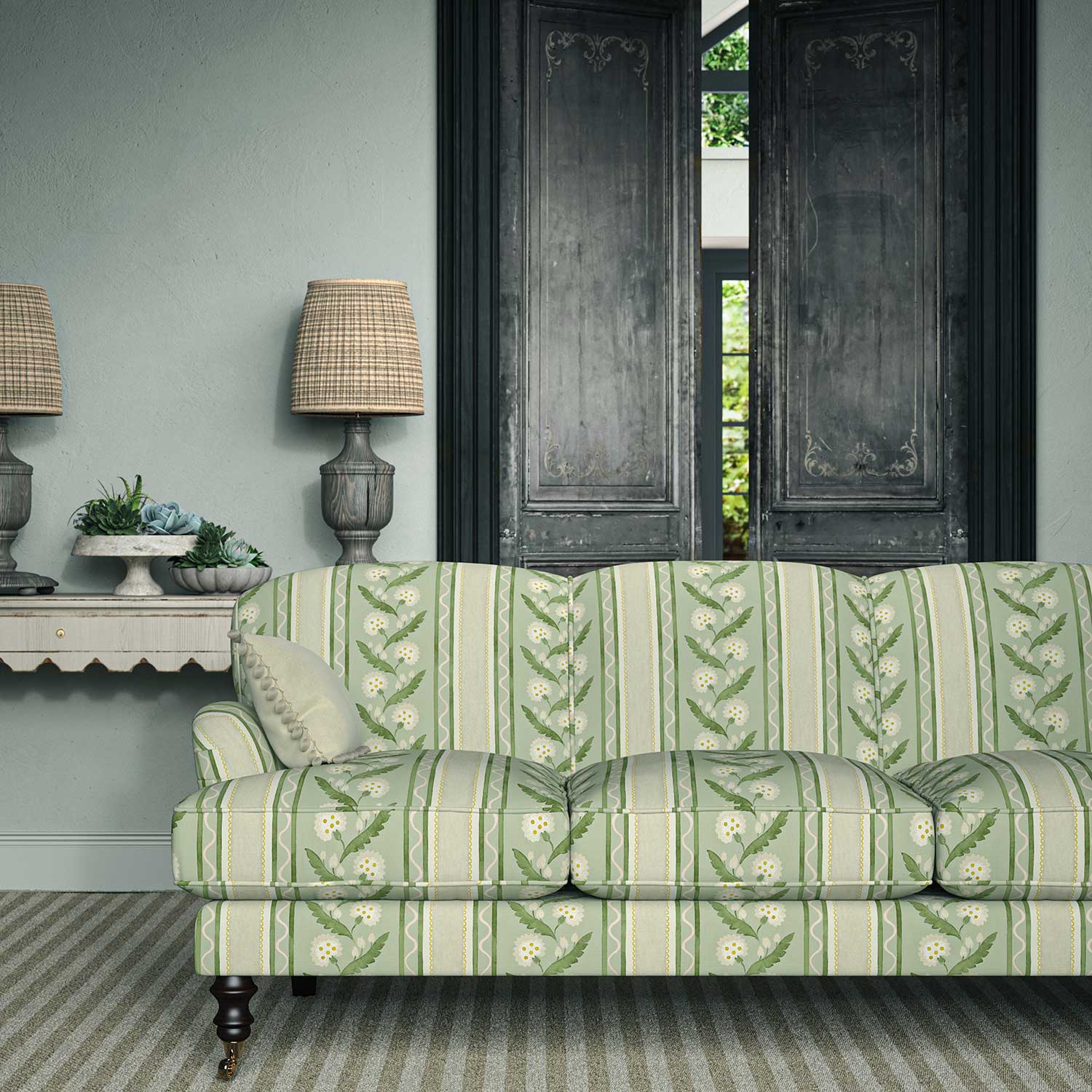 LF2469C Polly Stripe 5 Moss