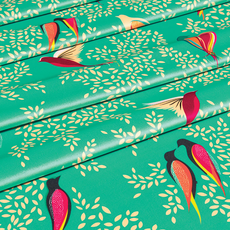 Green Birds Velvet