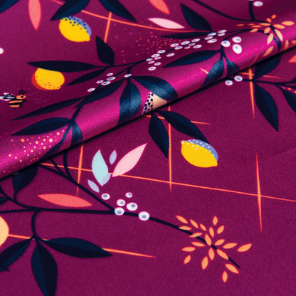 Butterflies and Trellis Velvet Purple