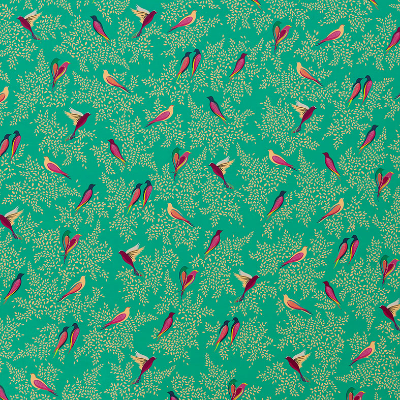 Green Birds Velvet