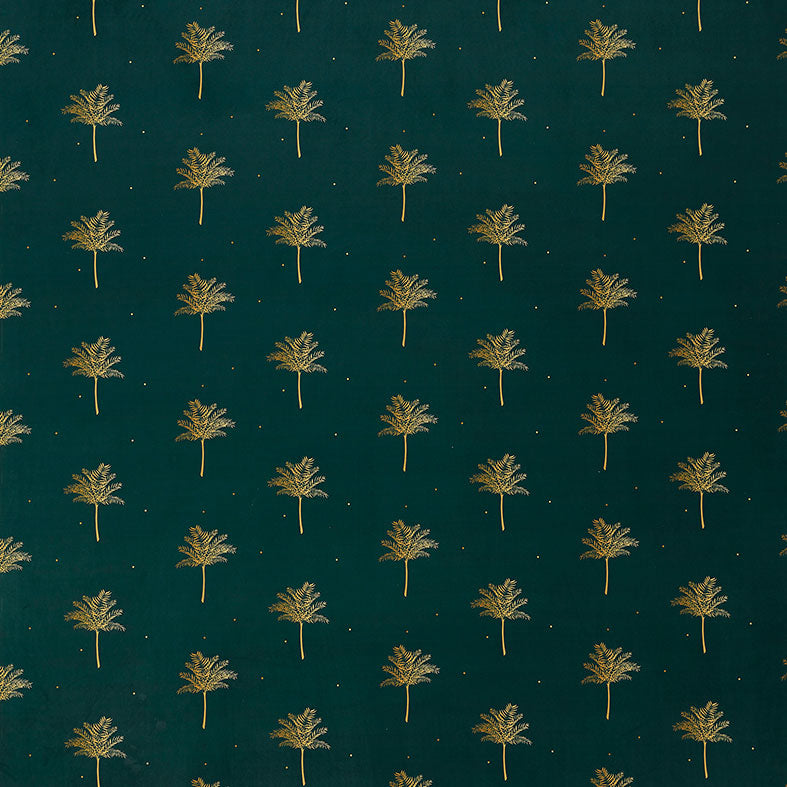 Tropical Palm Velvet Forest Green