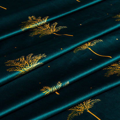 Tropical Palm Velvet Forest Green